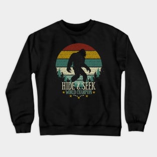 Hide and Seek World Champion Retro Vintage Bigfoot Sunset Crewneck Sweatshirt